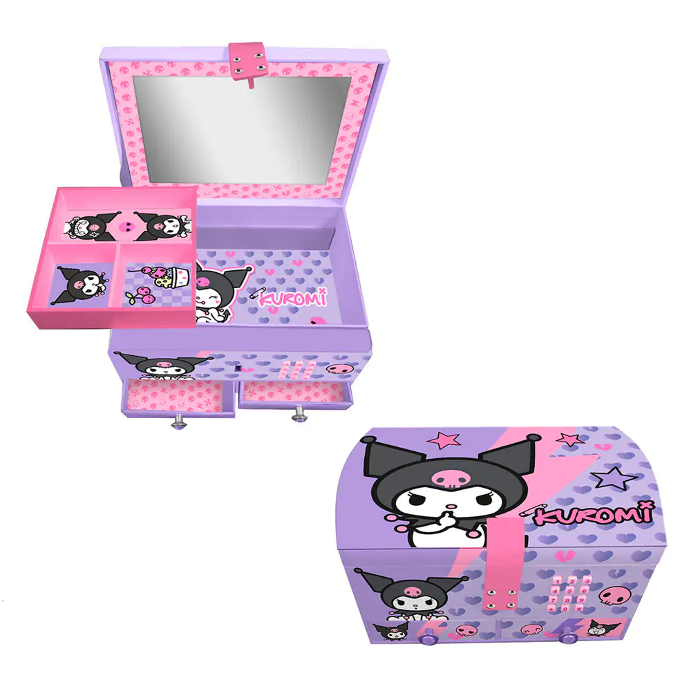Hello Kitty Kuromi ékszerdoboz zárral termékfotó