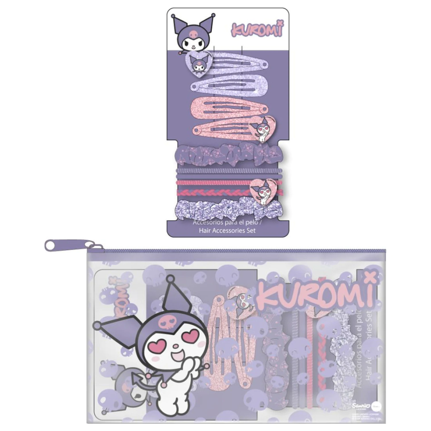 Hello Kitty Kuromi hajcsat, hajgumi szett termékfotó