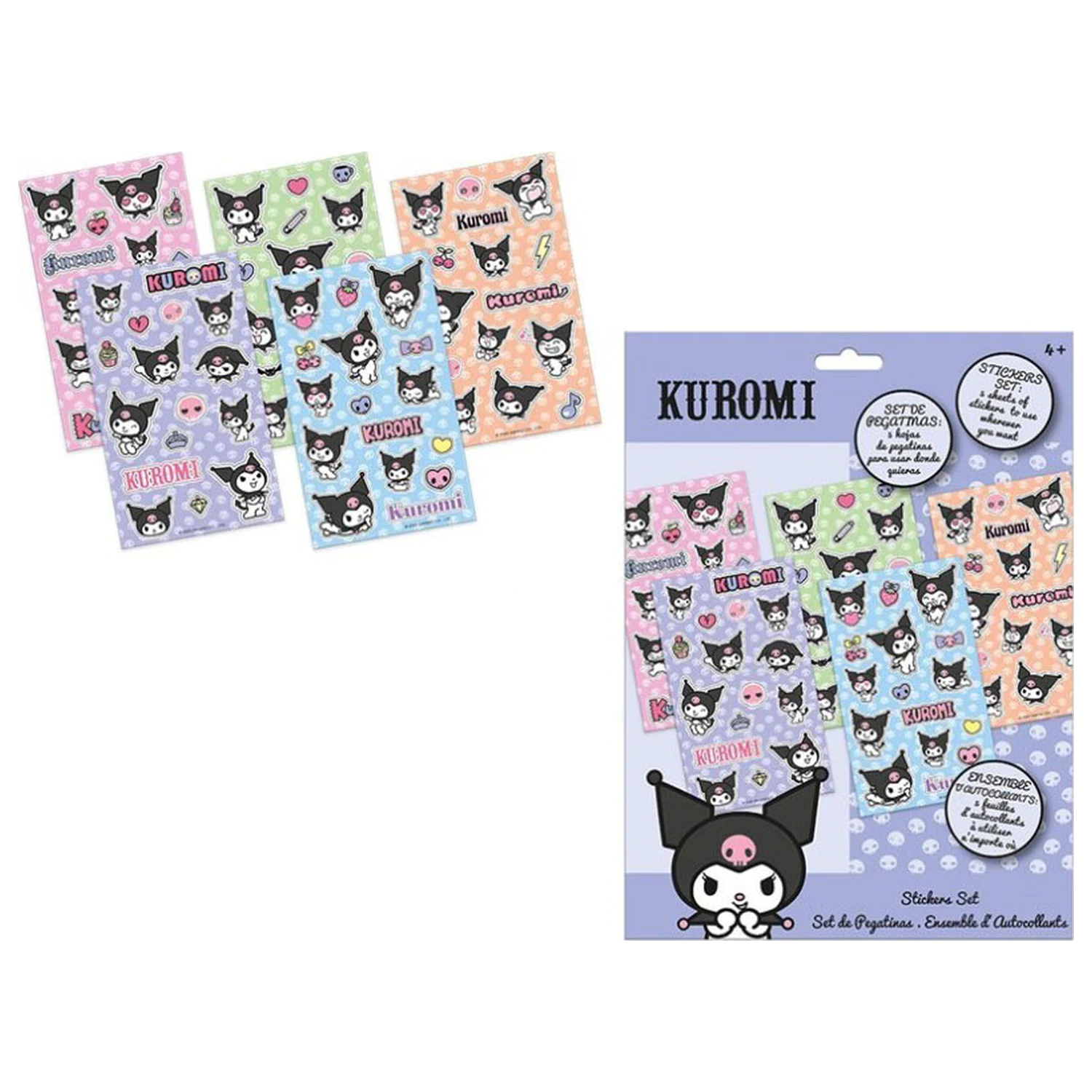 Hello Kitty Kuromi matrica szett 5 ív termékfotó