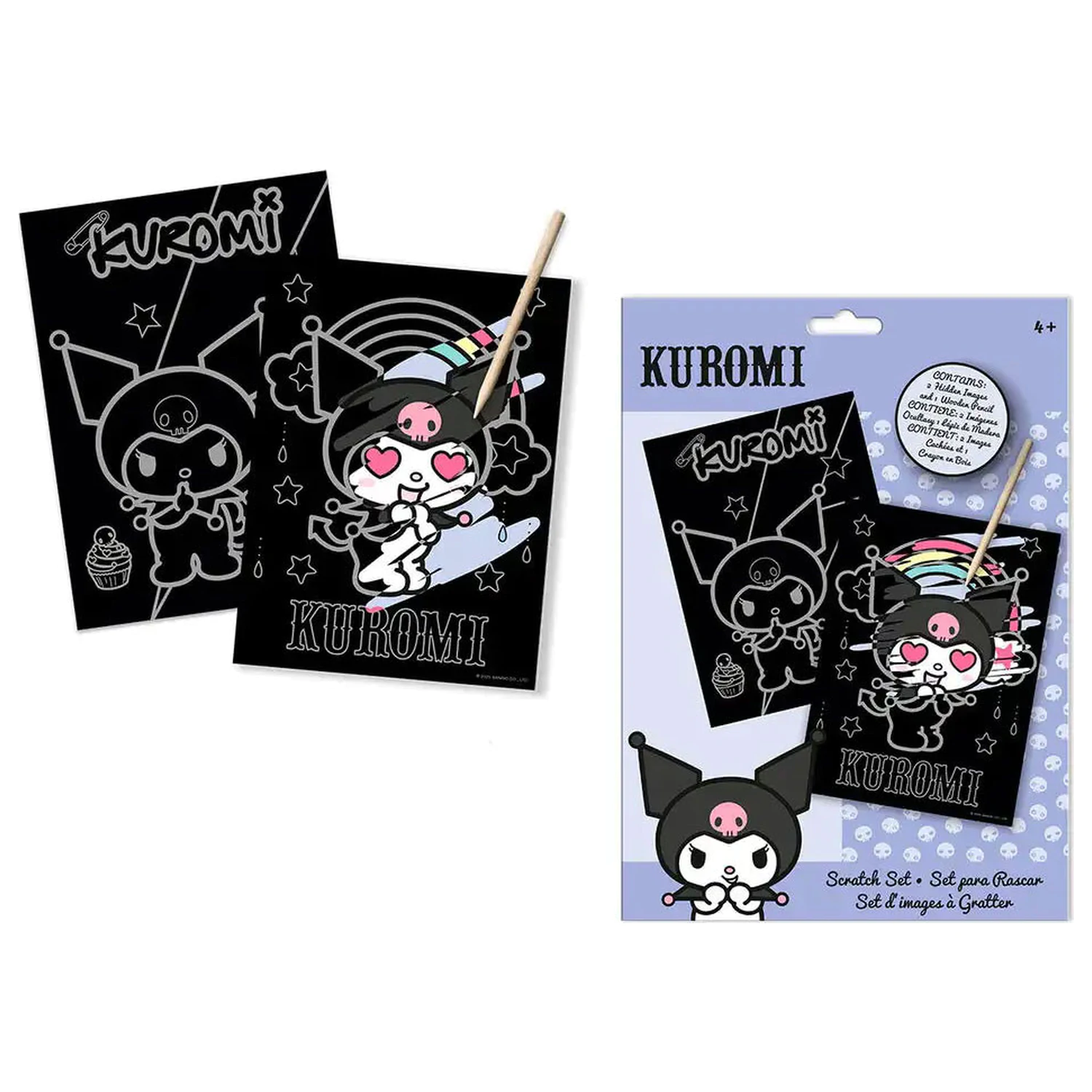 Hello Kitty Kuromi scratch képkarcoló készlet termékfotó