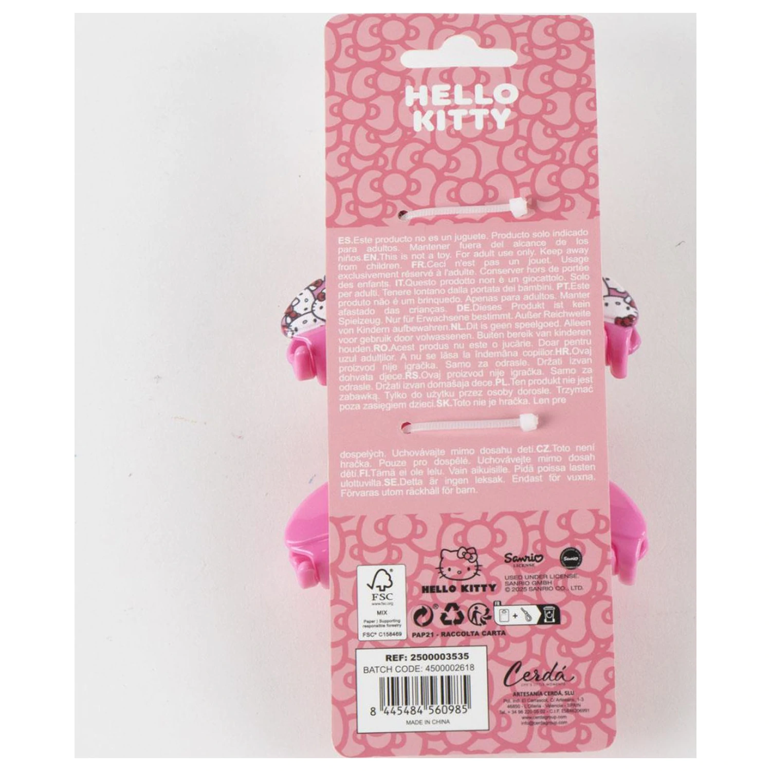 Hello Kitty Pink hajcsat szett 2 db-os termékfotó