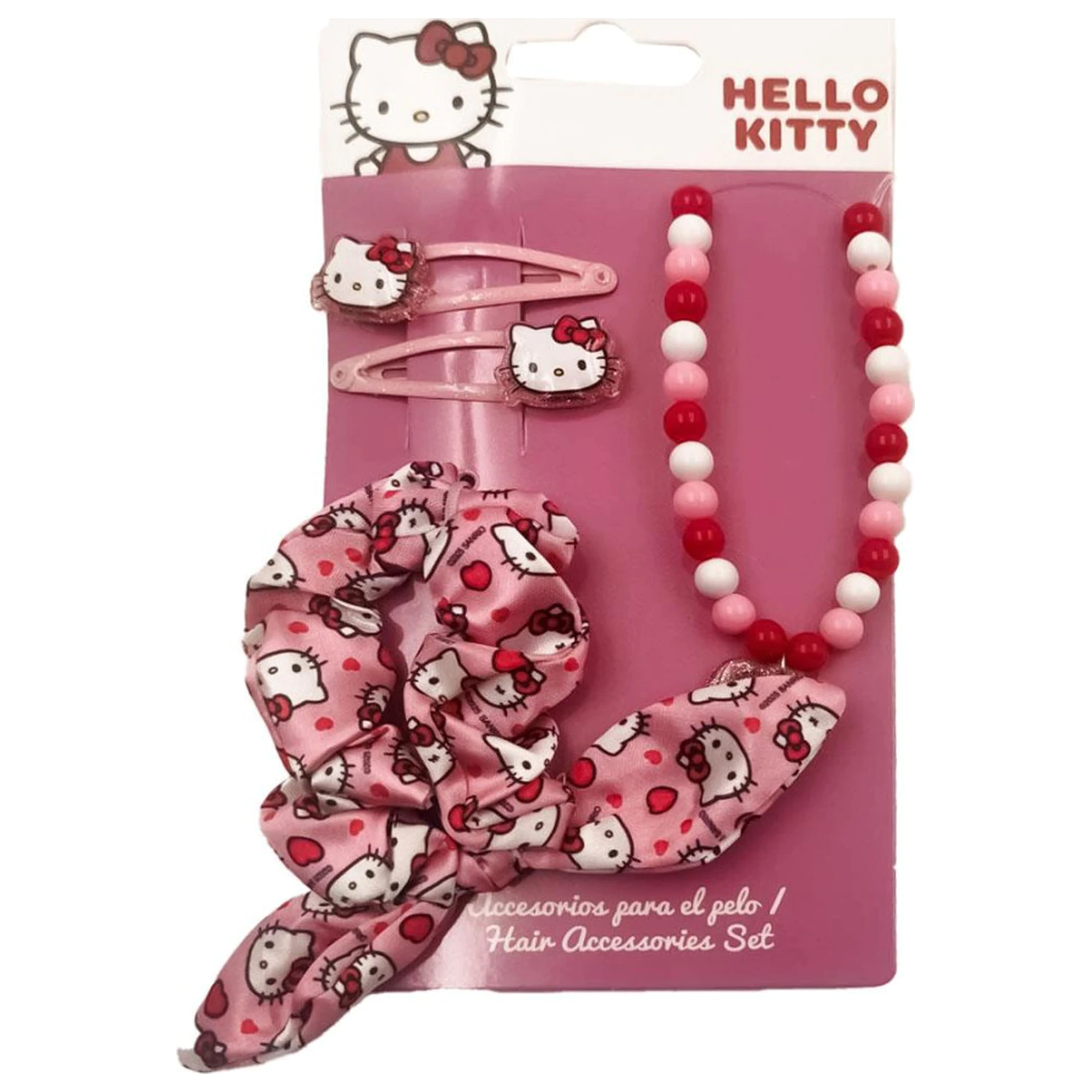 Hello Kitty Pink nyaklánc és hajkiegészítő szett termékfotó