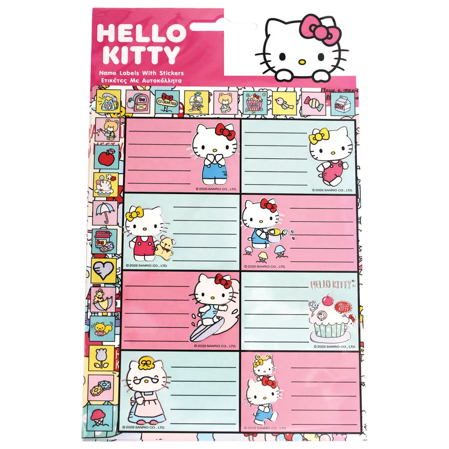 Hello Kitty Play füzetcímke matricával 16 db-os termékfotó