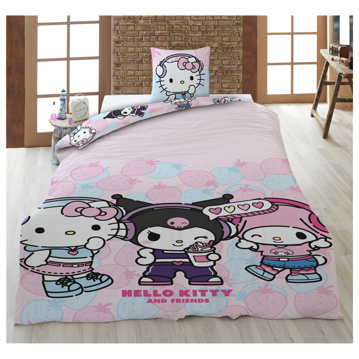 Hello Kitty Strawberry ágyneműhuzat  termékfotó