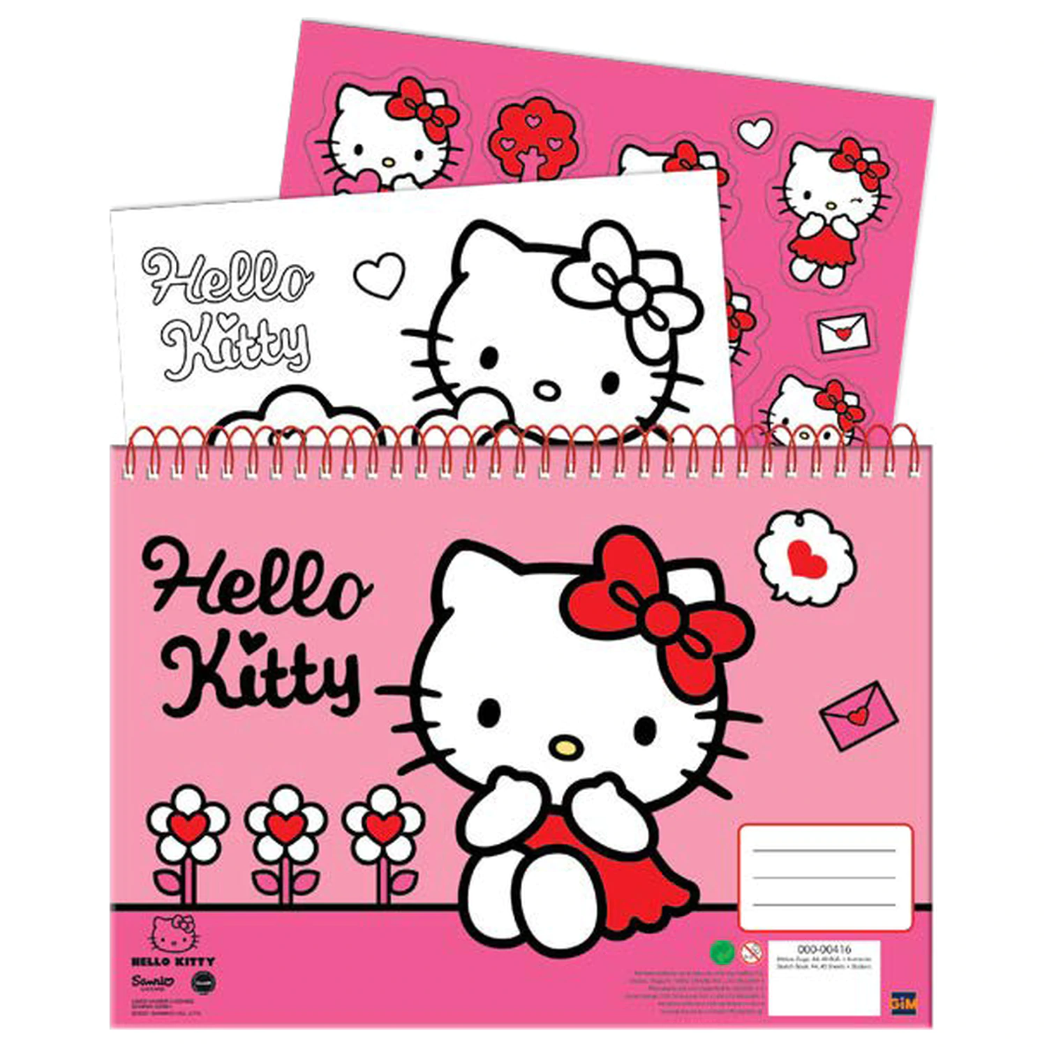 Hello Kitty Sweetheart A/4 spirál vázlatfüzet 40 lapos matricával termékfotó