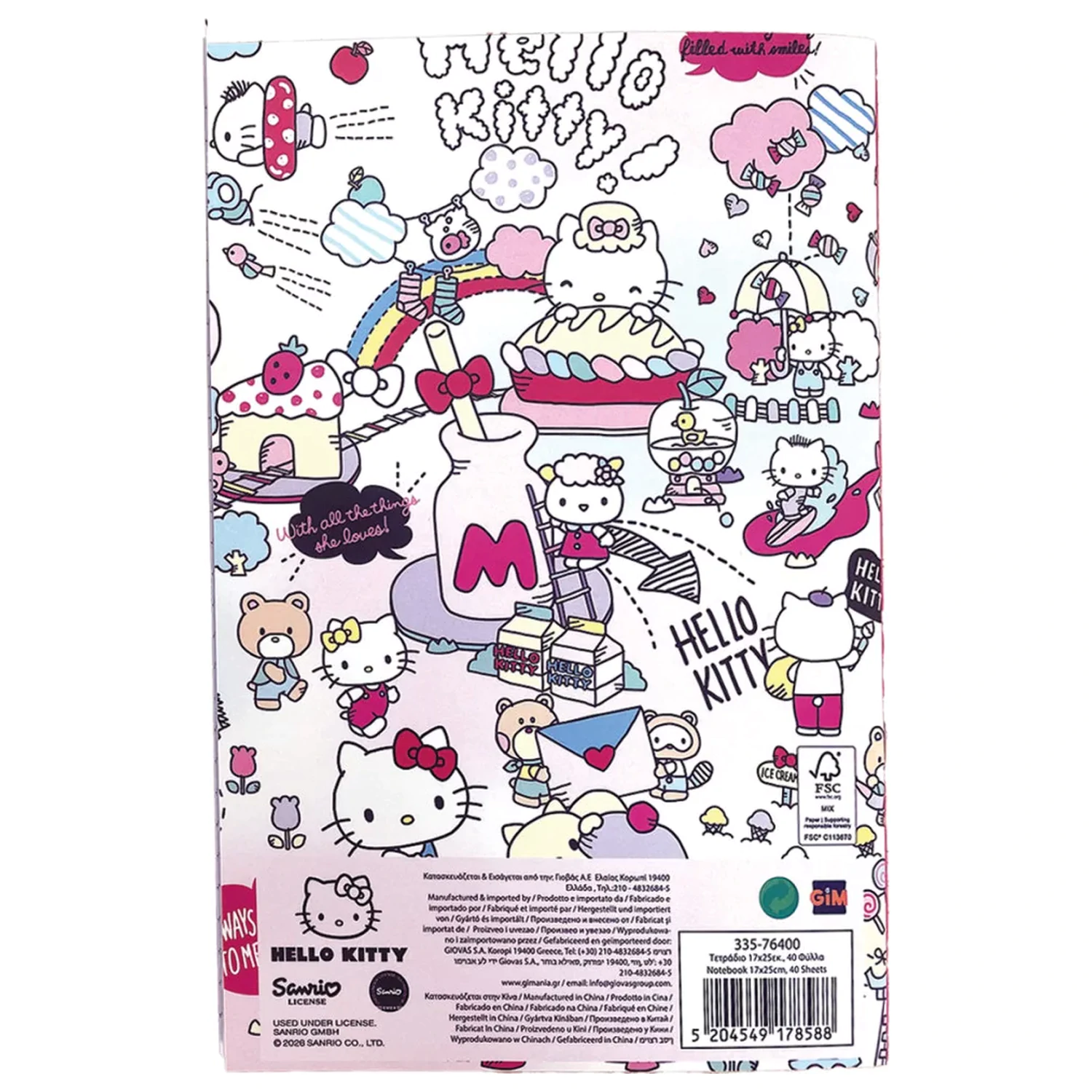 Hello Kitty Things B/5 vonalas füzet 40 lapos termékfotó