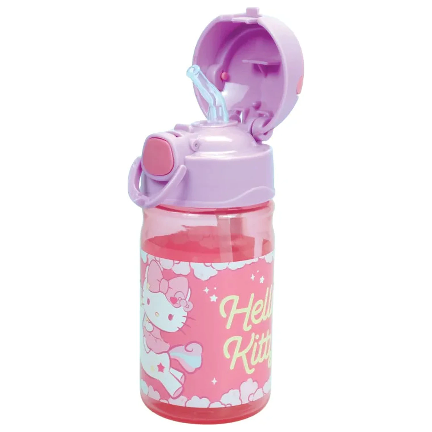 Hello Kitty Unicorn műanyag szívószálas kulacs akasztóval 350 ml termékfotó