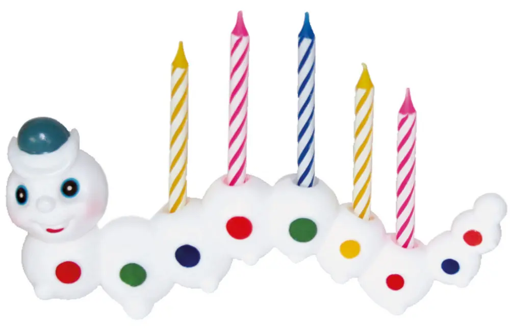 Hernyó színes gyertya szett 9 db-os termékfotó