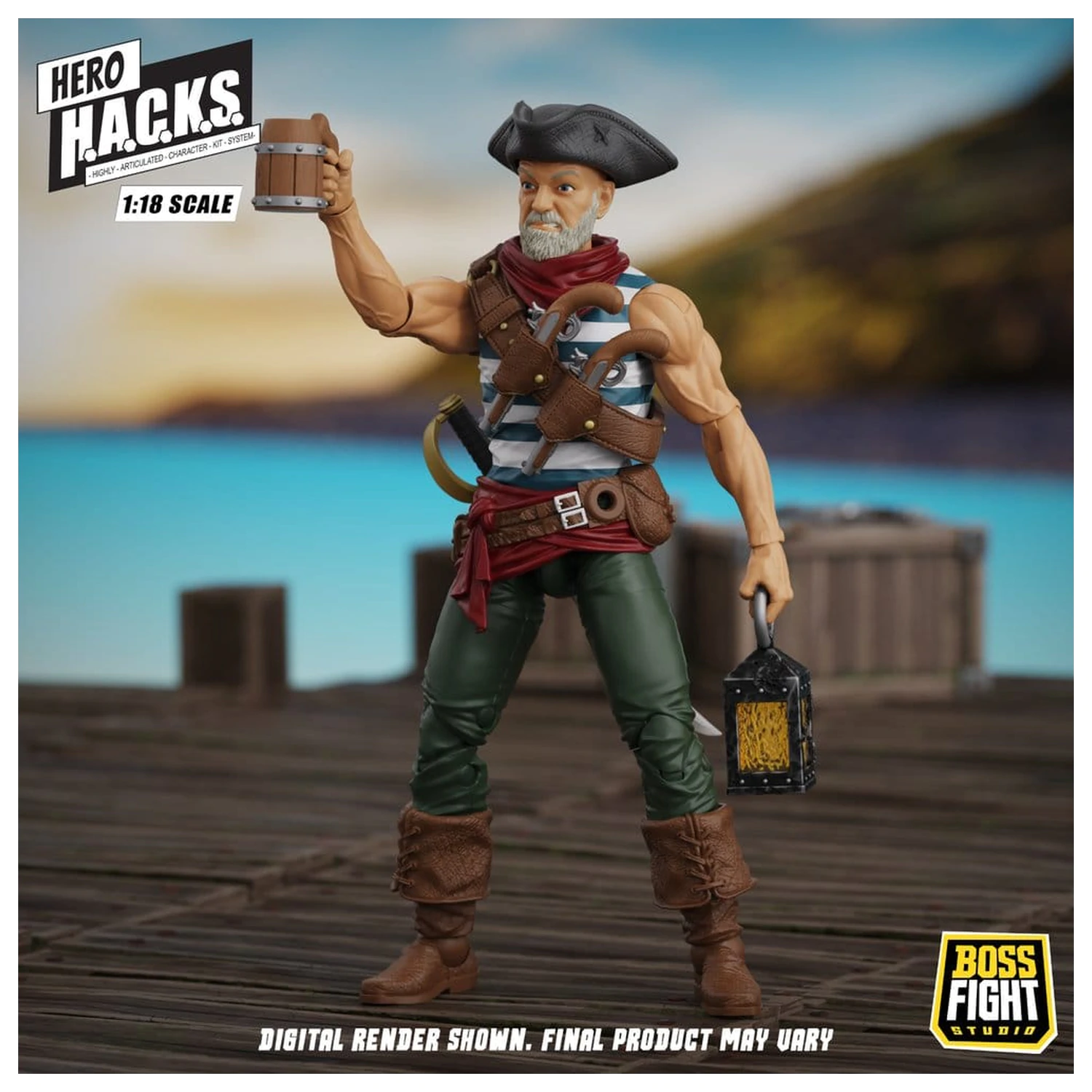 Hero H.A.C.K.S. Core akciófigura 1/18 Heroes and Villains Wave 1 Daniel Wright: Pirate Quartermaster termékfotó