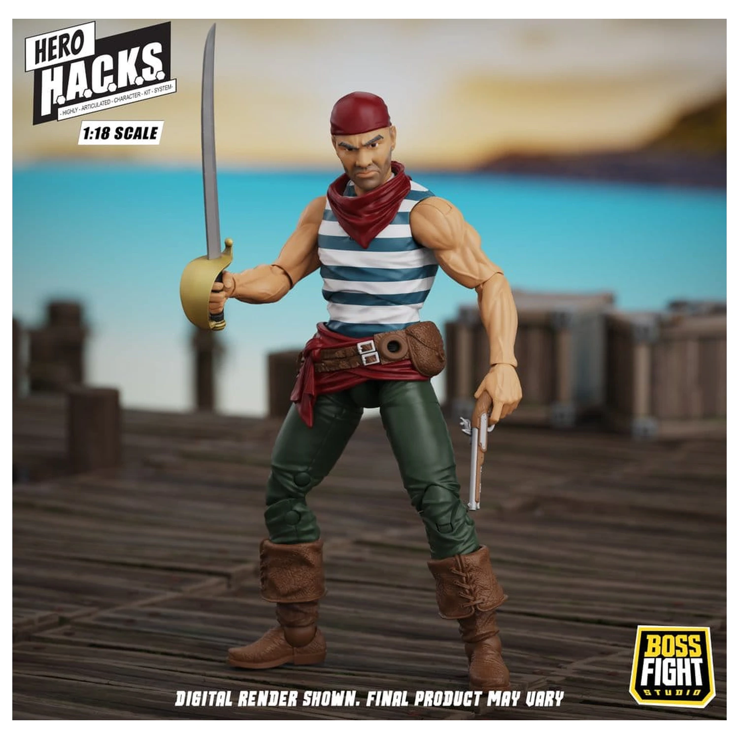 Hero H.A.C.K.S. Core akciófigura 1/18 Heroes and Villains Wave 1 Daniel Wright: Pirate Quartermaster termékfotó