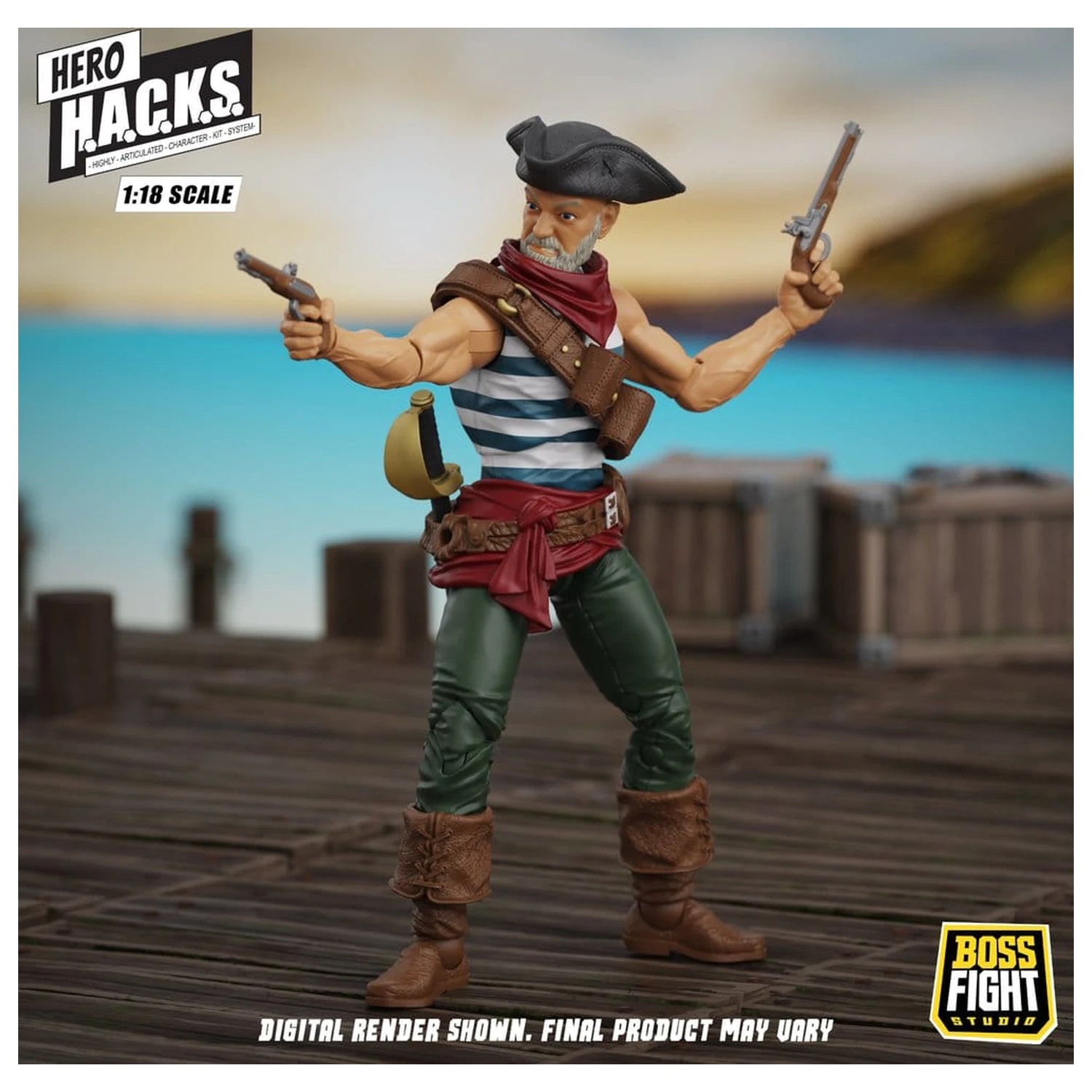 Hero H.A.C.K.S. Core akciófigura 1/18 Heroes and Villains Wave 1 Daniel Wright: Pirate Quartermaster termékfotó