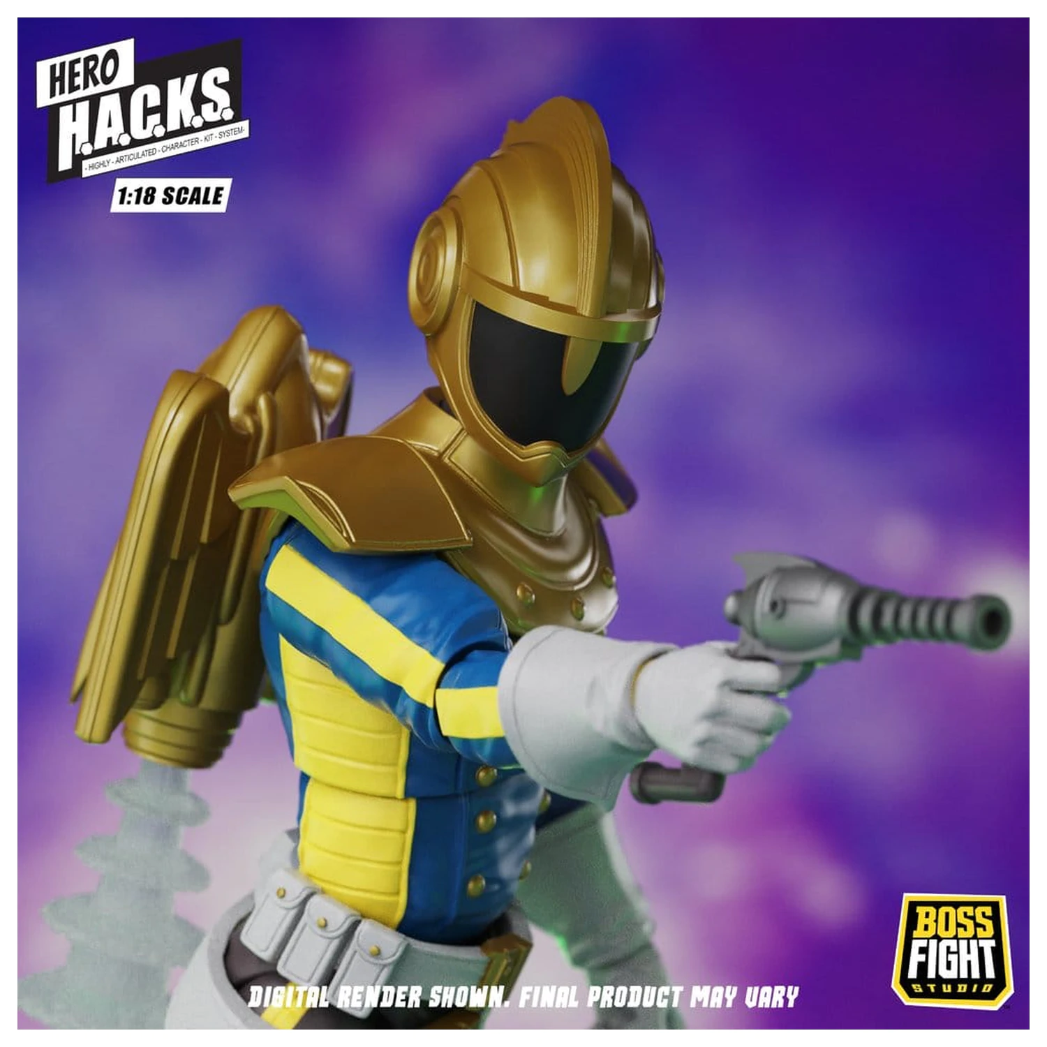 Hero H.A.C.K.S. Core akciófigura 1/18 Heroes and Villains Wave 1 Jett Steelblade: Stellar Knight of Accord termékfotó