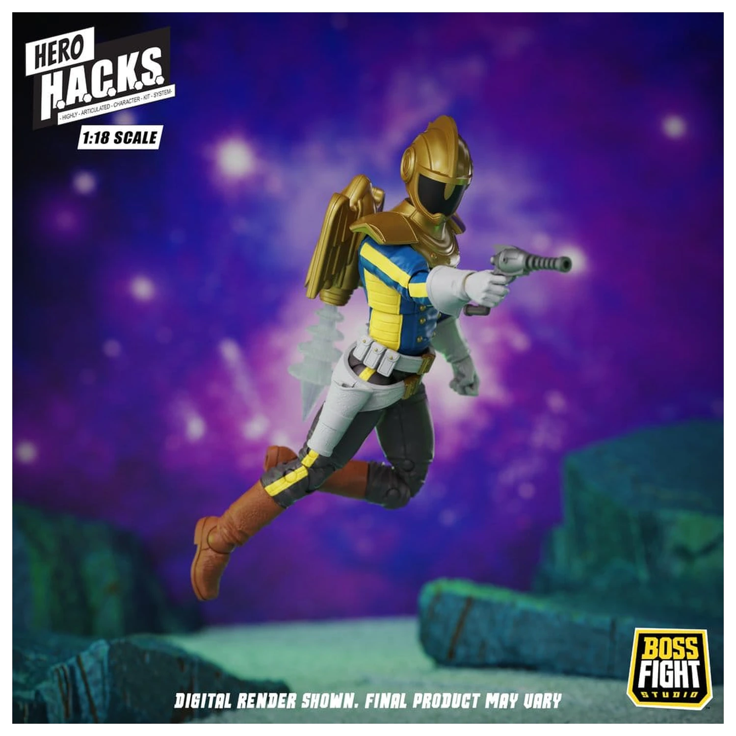 Hero H.A.C.K.S. Core akciófigura 1/18 Heroes and Villains Wave 1 Jett Steelblade: Stellar Knight of Accord termékfotó