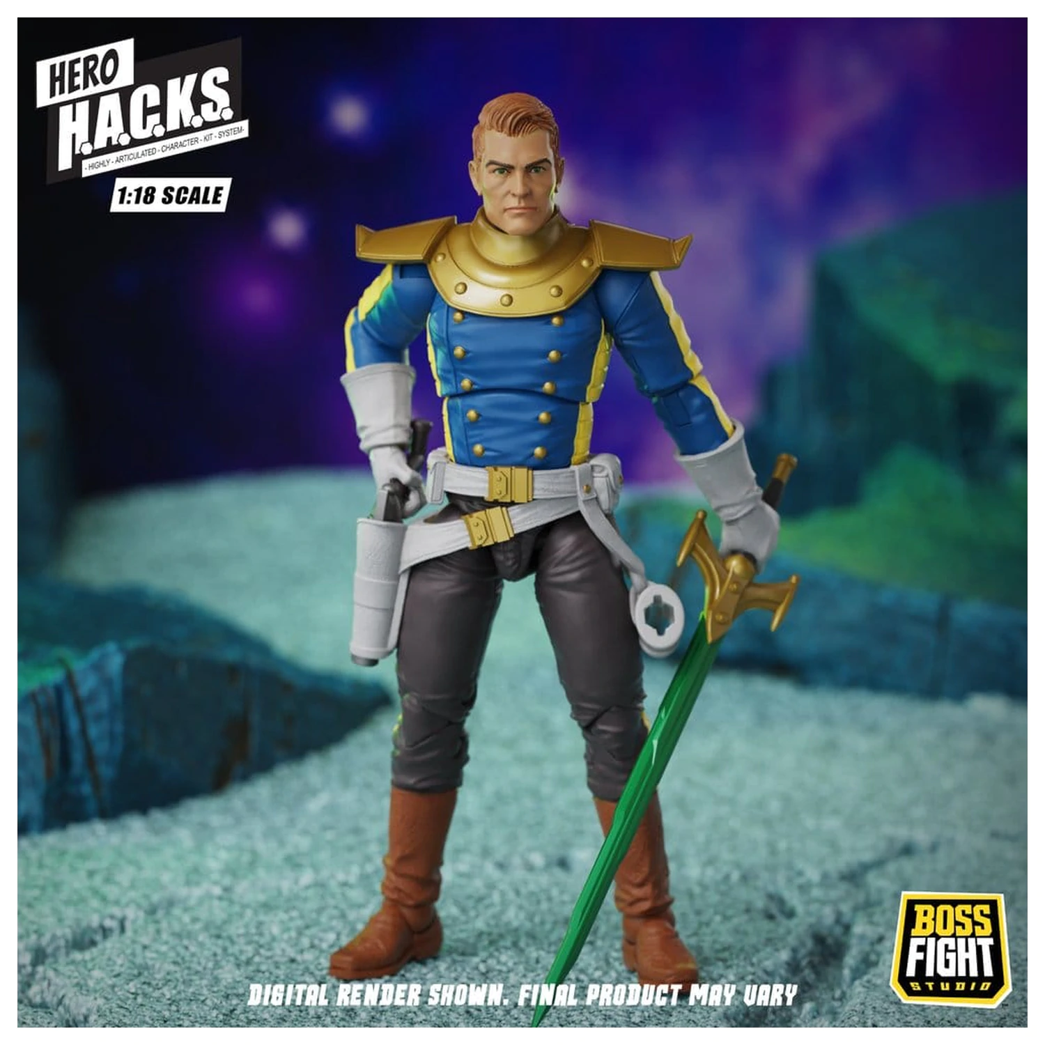 Hero H.A.C.K.S. Core akciófigura 1/18 Heroes and Villains Wave 1 Jett Steelblade: Stellar Knight of Accord termékfotó