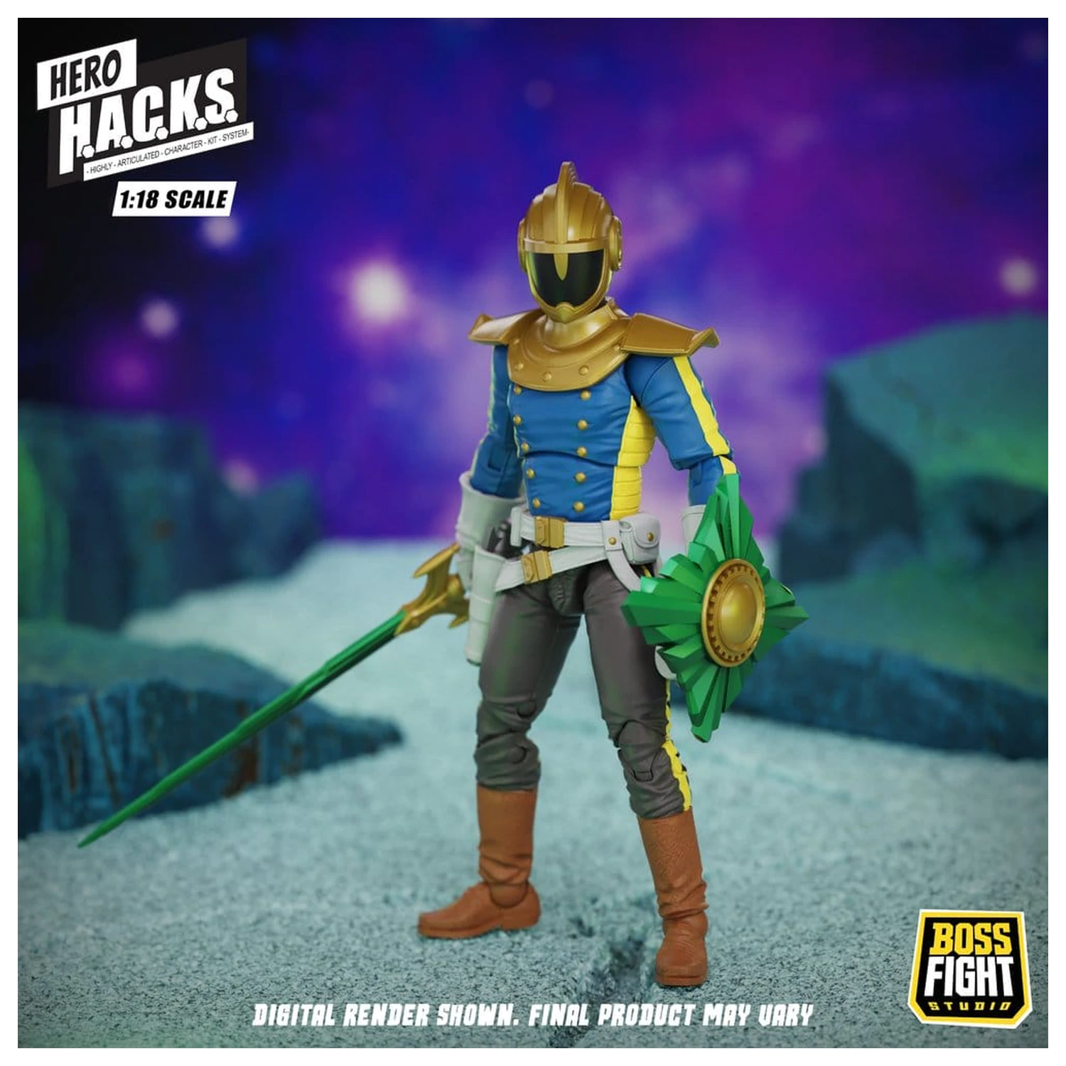 Hero H.A.C.K.S. Core akciófigura 1/18 Heroes and Villains Wave 1 Jett Steelblade: Stellar Knight of Accord termékfotó