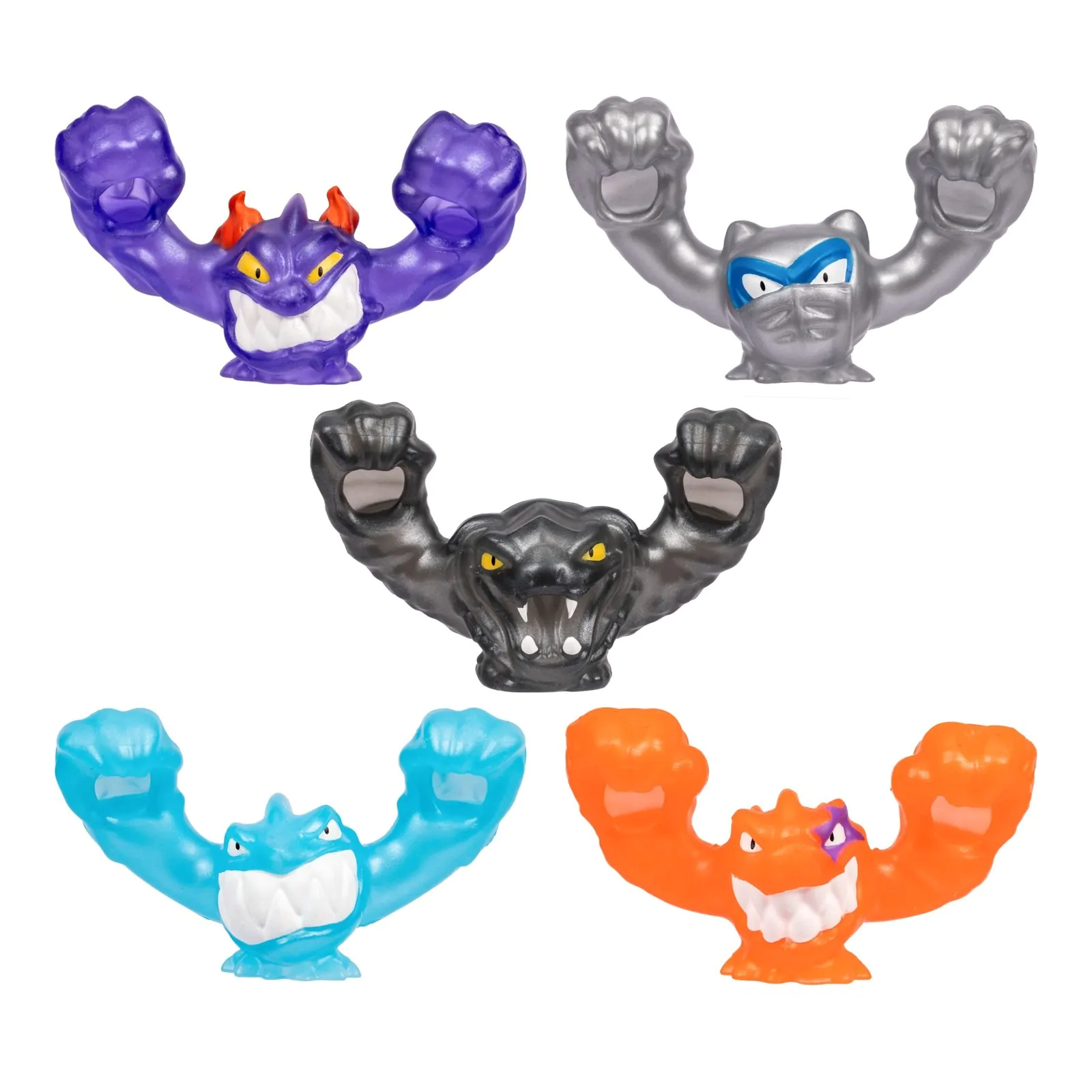 Heroes of Goo Jit Zu Meteor Madness Goo Slingers Cosmic Metallic Slingers 5 db-os nyújtható figura csomag 5 cm termékfotó