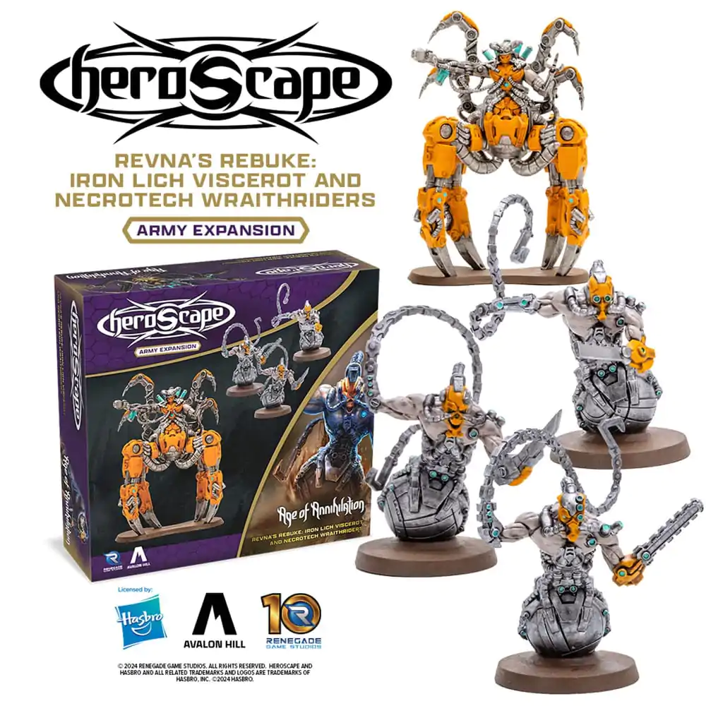 Heroscape Expansion Revna&#039;s Rebuke: Iron Lich Viscerot and Necrotech Wraithriders Army Angol nyelvű termékfotó