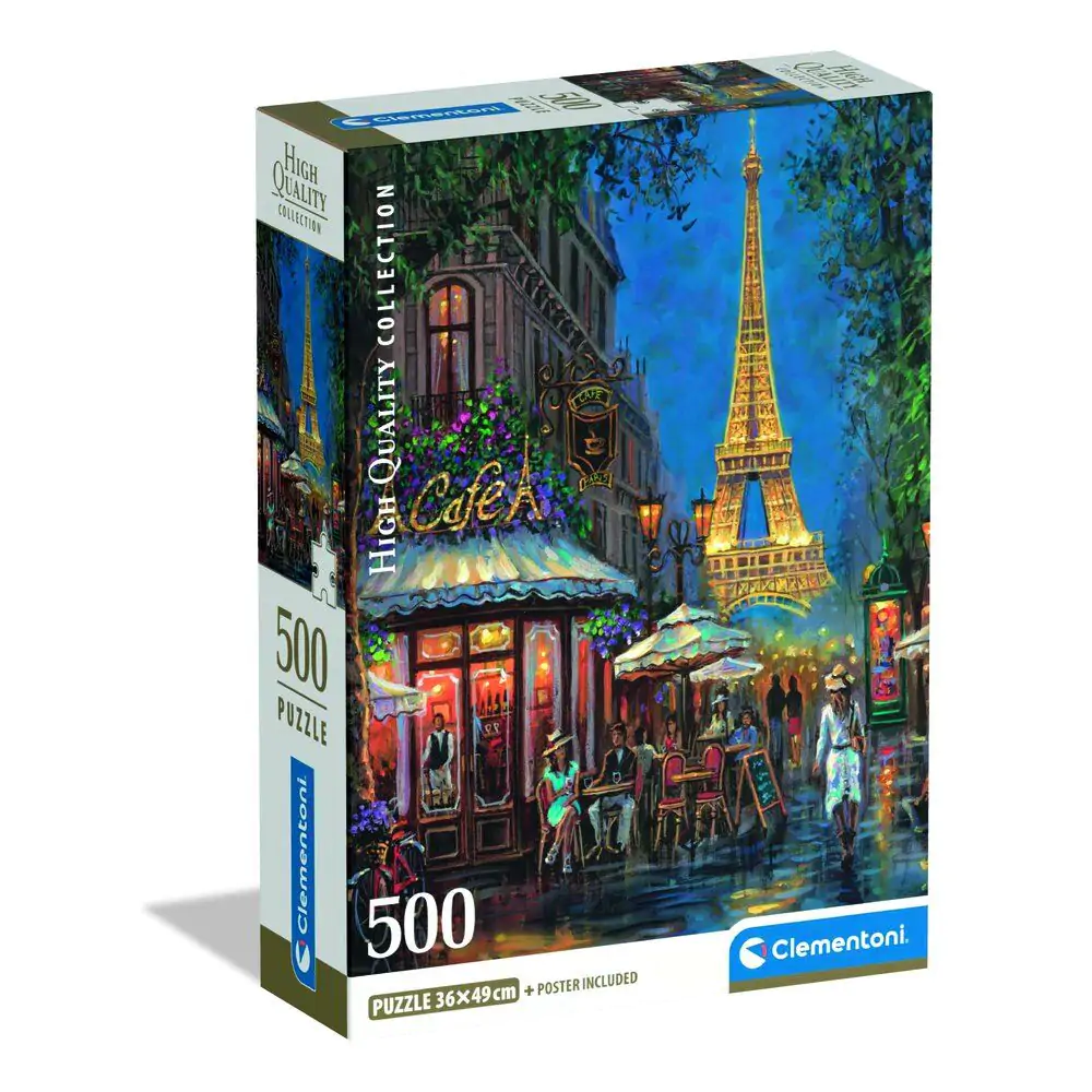 High Quality Night at the Eiffel Cafe puzzle 500db-os termékfotó