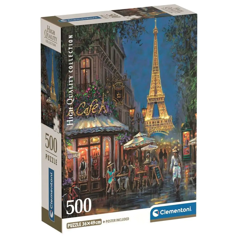 High Quality Night at the Eiffel Cafe puzzle 500db-os termékfotó