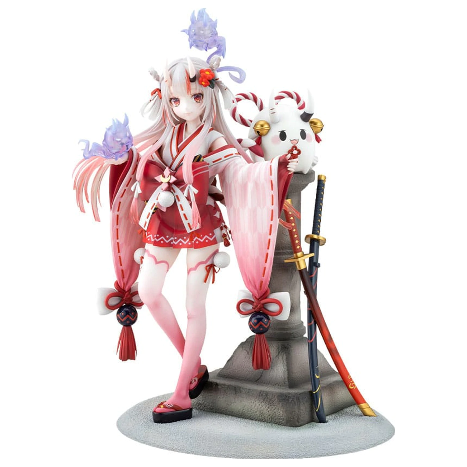 Hololive Production 1/7 Nakiri Ayame Shrine Maiden Fortune Outfit Ver. PVC szobor figura 26 cm   termékfotó