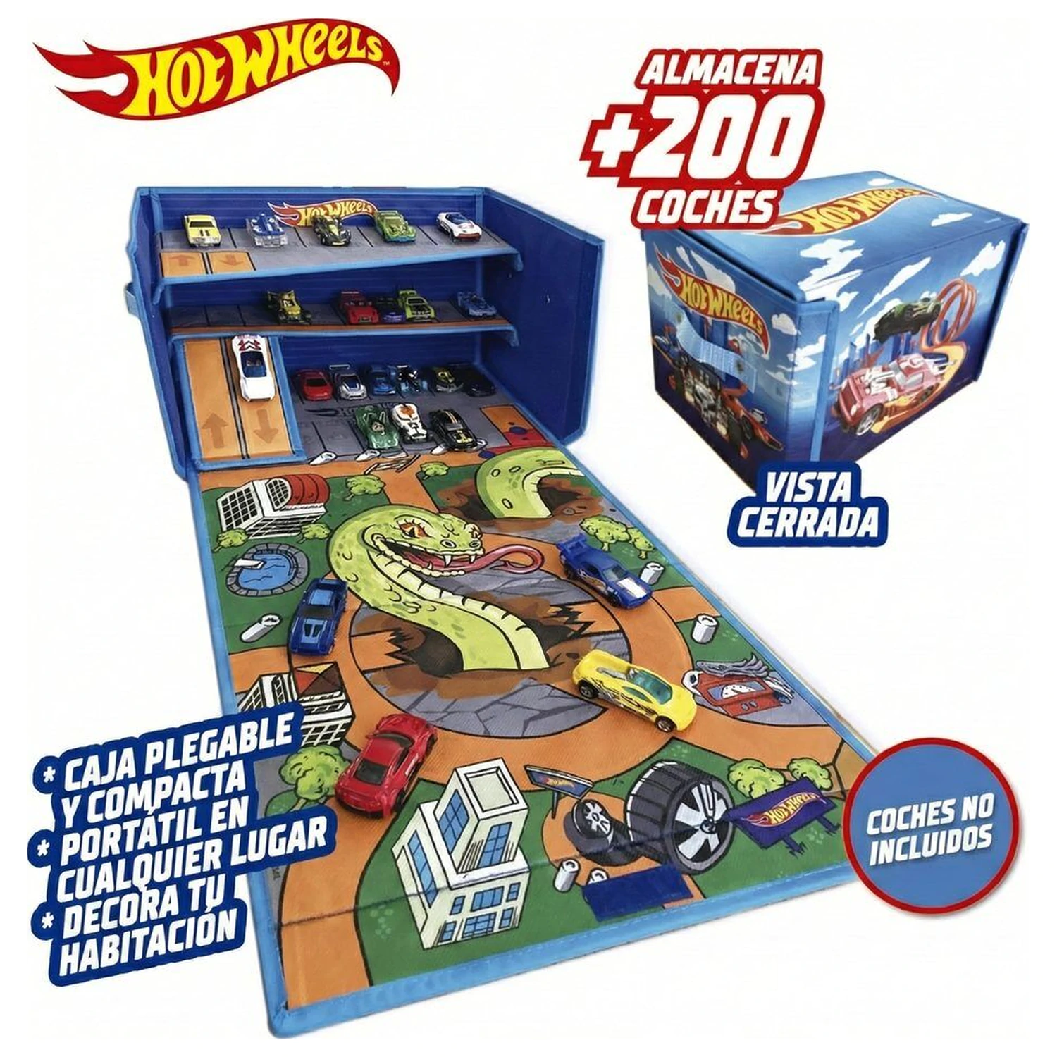 Hot Wheels autó rendeződoboz pályával és játszófelülettel termékfotó