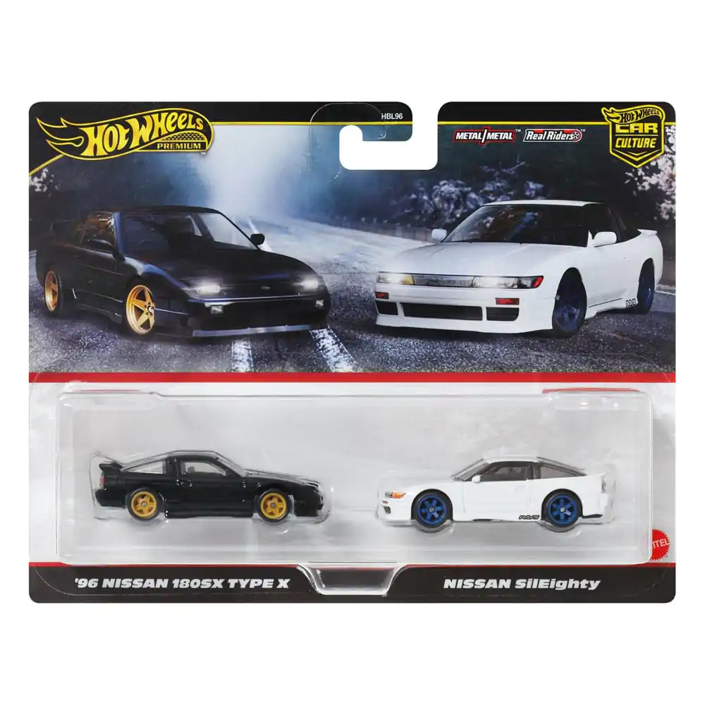 Hot Wheels Car Culture Diecast 1/64 &#039;96 Nissan 180SX Type X &amp; Nissan SilEighty 2 db-os modellautó csomag termékfotó