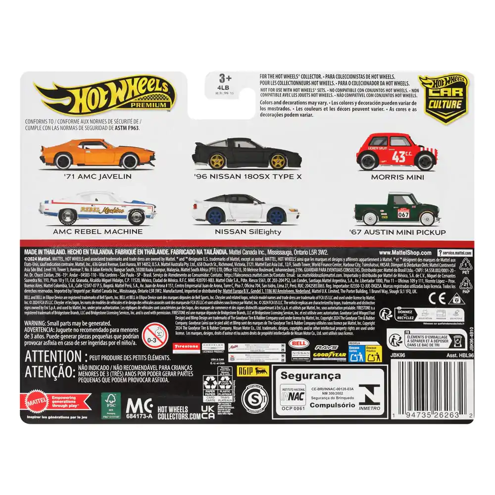 Hot Wheels Car Culture Diecast 1/64 &#039;96 Nissan 180SX Type X &amp; Nissan SilEighty 2 db-os modellautó csomag termékfotó