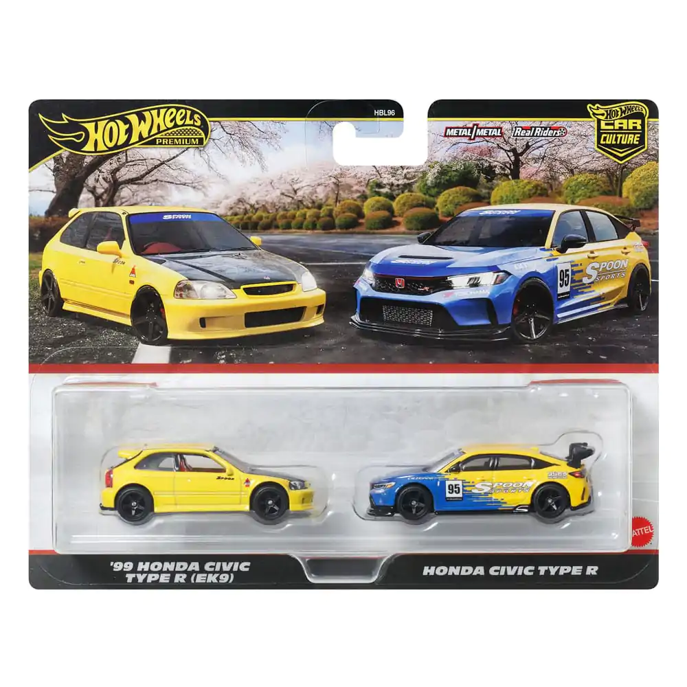 Hot Wheels Car Culture Diecast 1/64 &#039;99 Honda Civic Type R (EK9) &amp; Honda Civic Type R 2 db-os modellautó csomag termékfotó