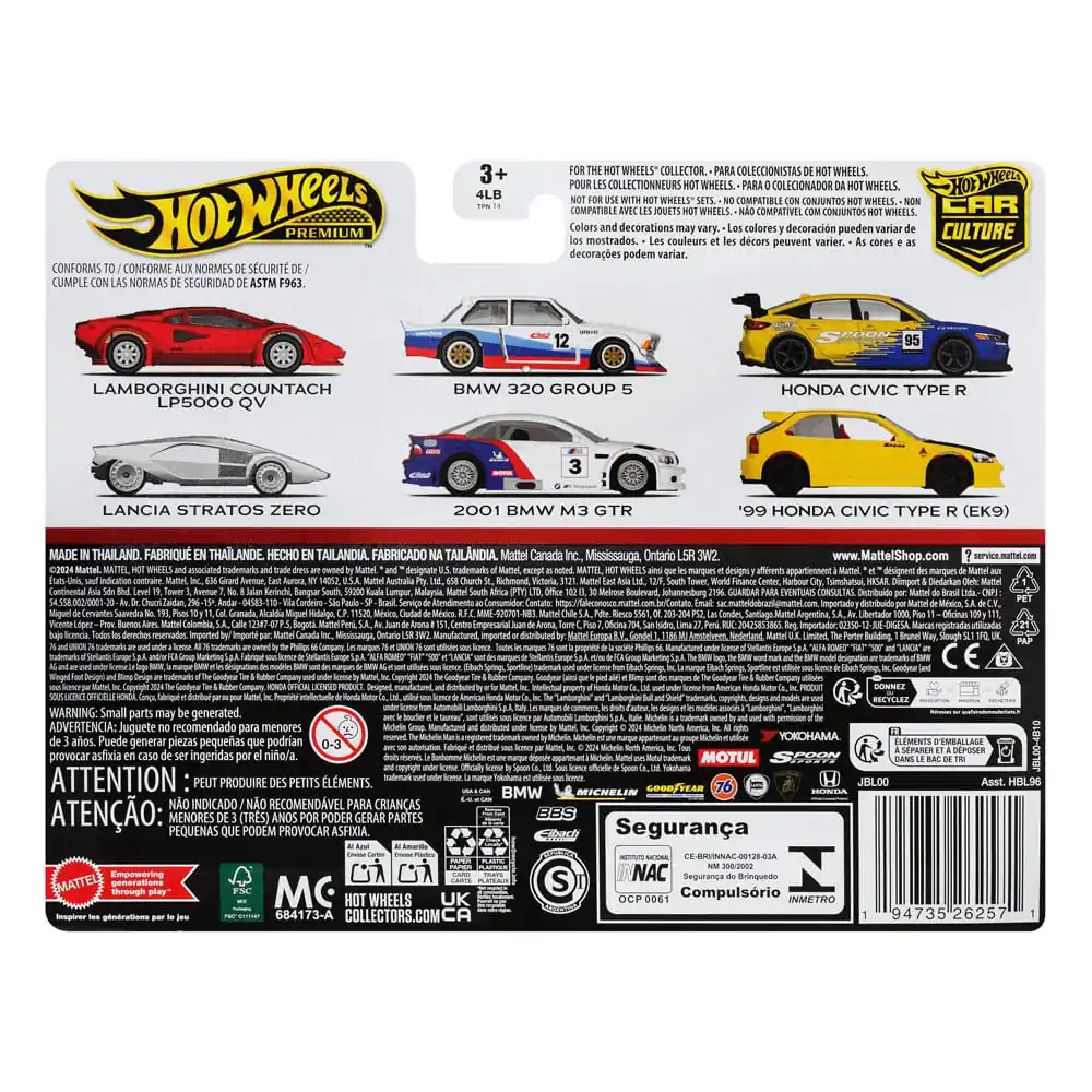 Hot Wheels Car Culture Diecast 1/64 &#039;99 Honda Civic Type R (EK9) &amp; Honda Civic Type R 2 db-os modellautó csomag termékfotó