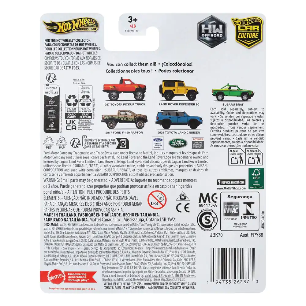 Hot Wheels Car Culture Diecast 1/64 2017 Ford F-150 Raptor modellautó termékfotó