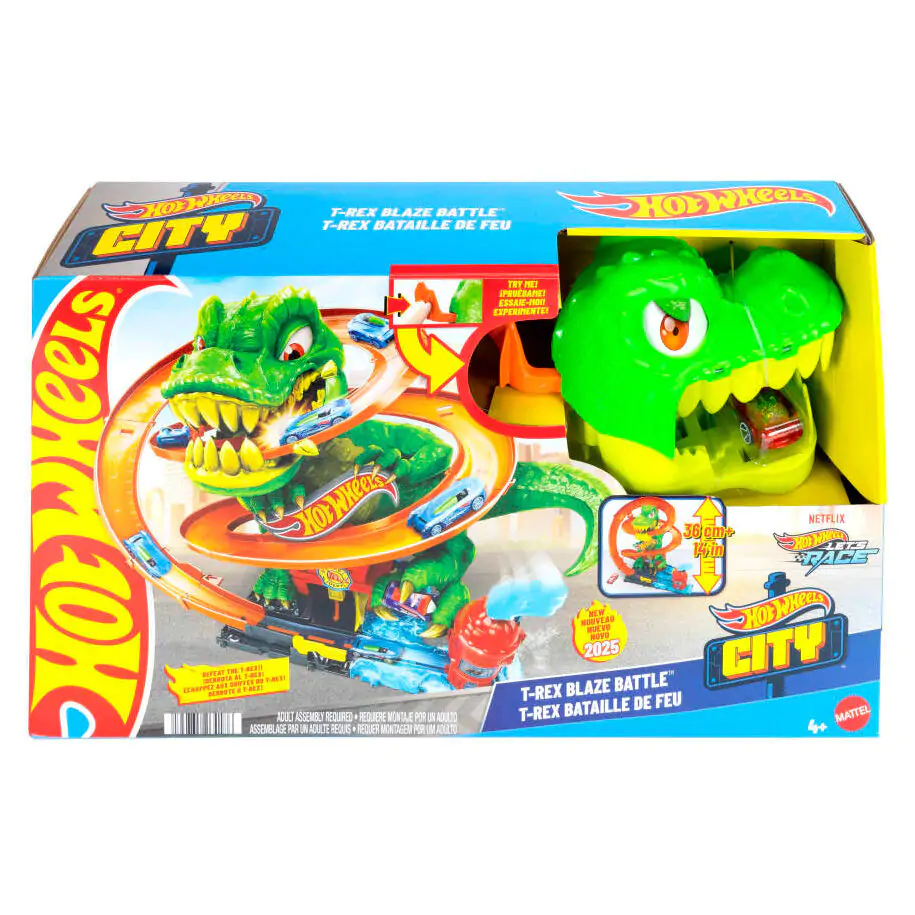 Hot Wheels City T-Rex Blaze Battle játékszett termékfotó