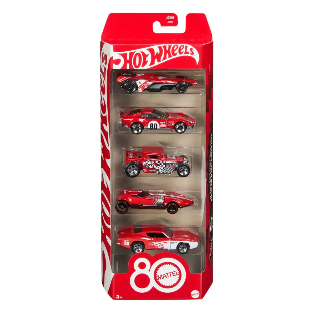 Hot Wheels Diecast 1/64 80th Anniversary 5 db-os modellautó csomag termékfotó