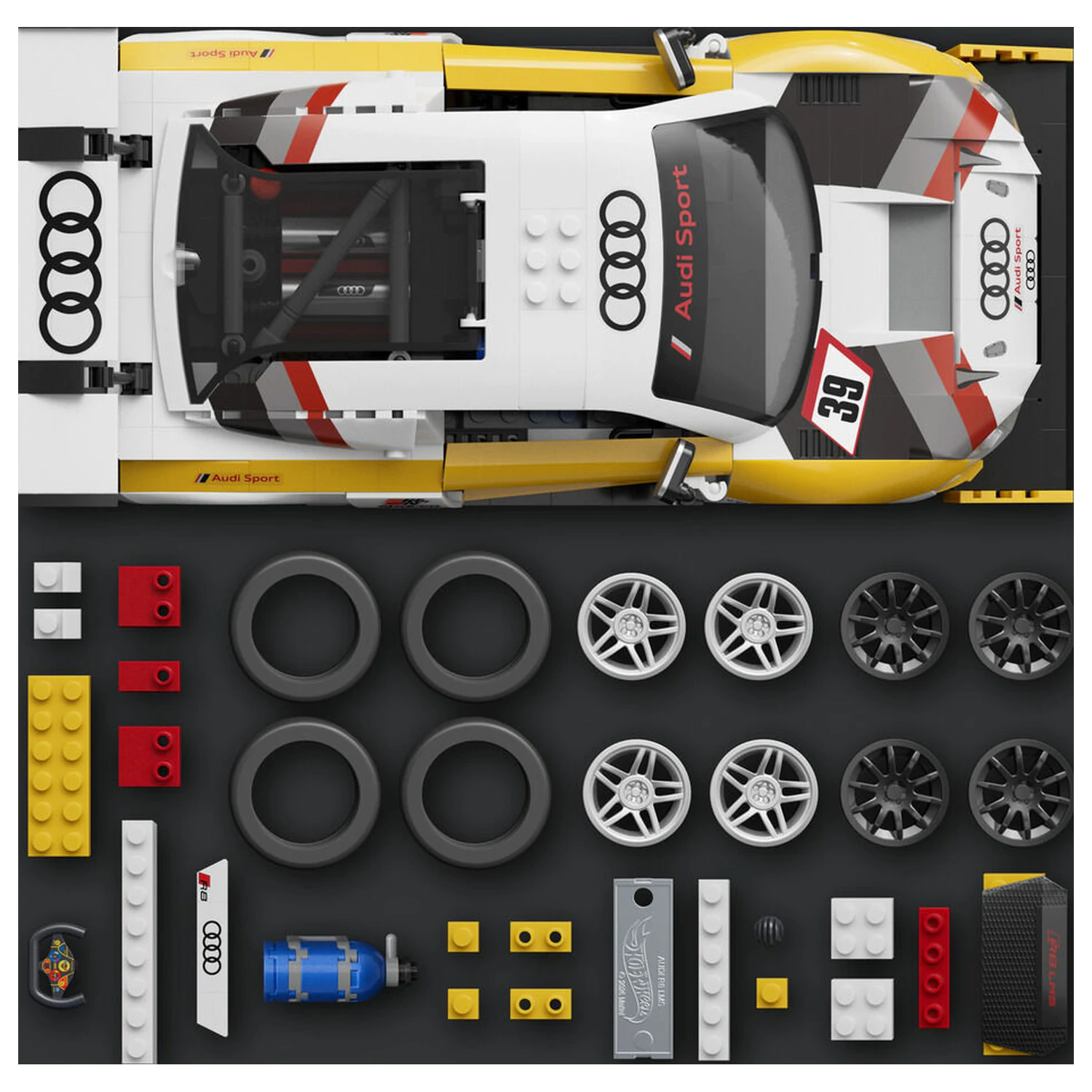 Hot Wheels Elite Mattel Brick Shop 1/16 '15 Audi R8 LMS építőkészlet termékfotó