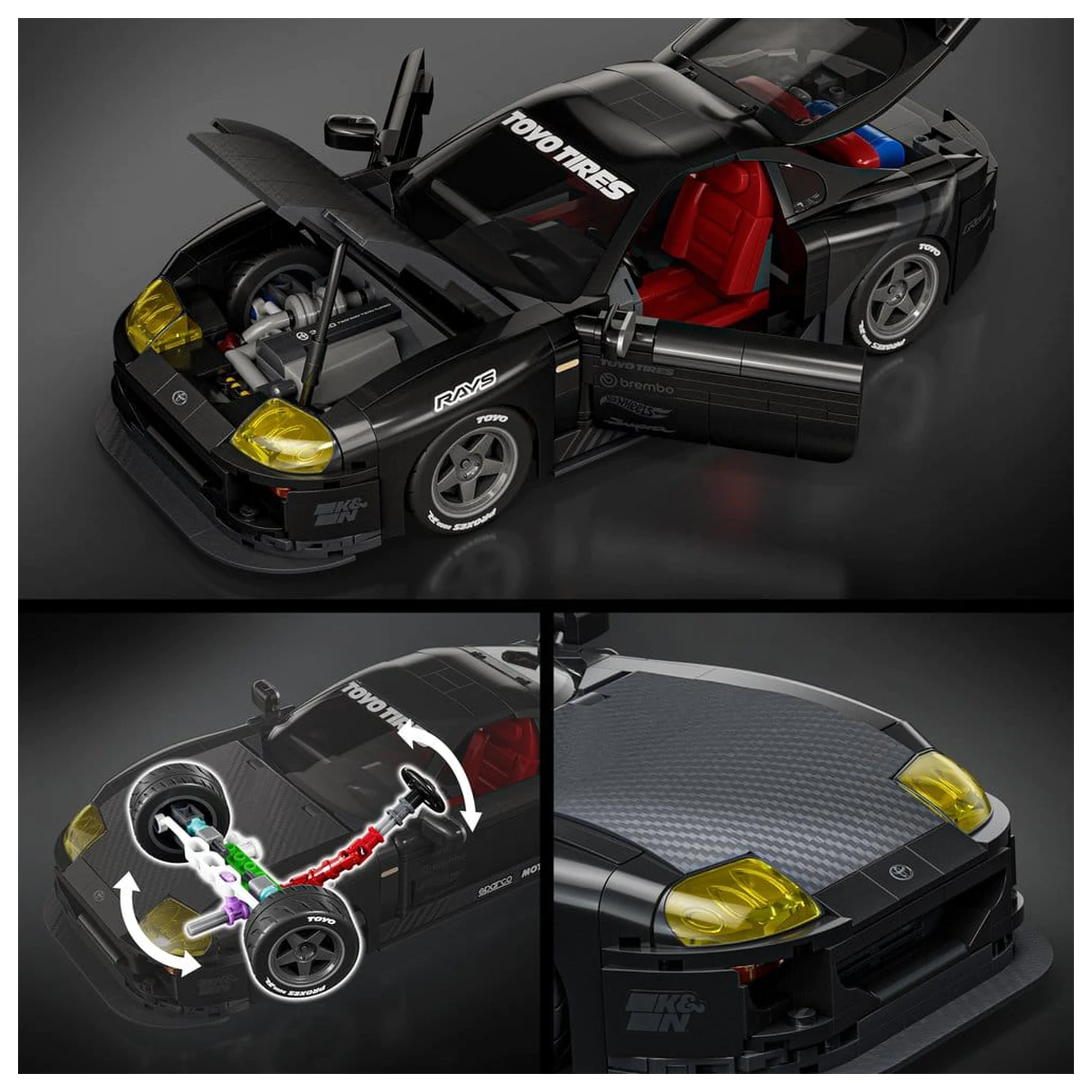 Hot Wheels Elite Mattel Brick Shop 1/16 '94 Toyota Supra MKIV építőkészlet  termékfotó