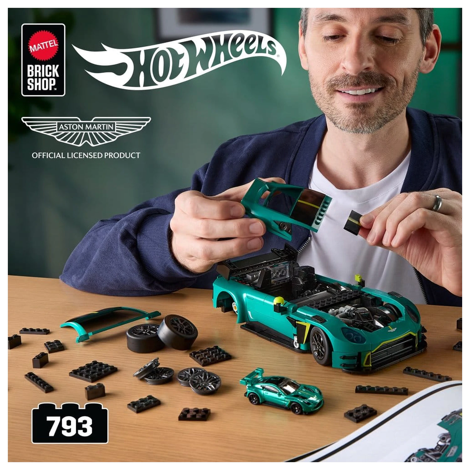 Hot Wheels Elite Mattel Brick Shop 1/16 '24 Aston Martin Vantage GT3 építőkészlet  termékfotó
