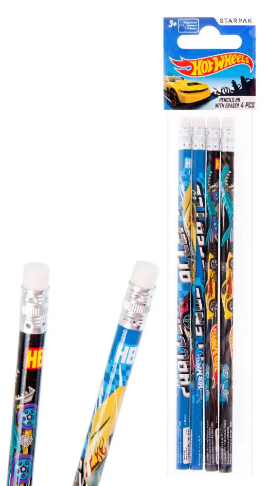 Hot Wheels HB Grafit ceruza radír véggel 4 db-os termékfotó