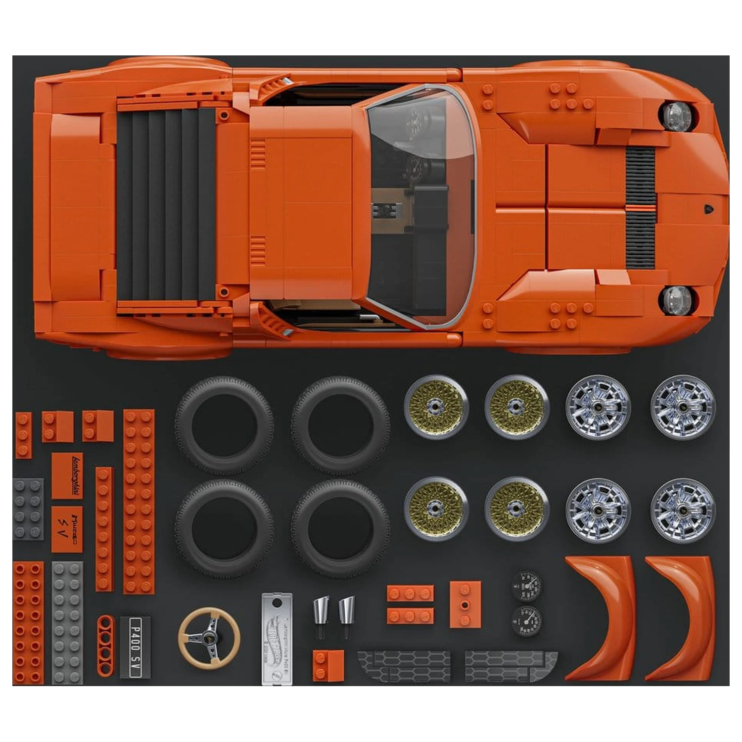 Hot Wheels Mattel Brick Shop 1/12 Lamborghini Miura P400 SV építőkészlet  termékfotó