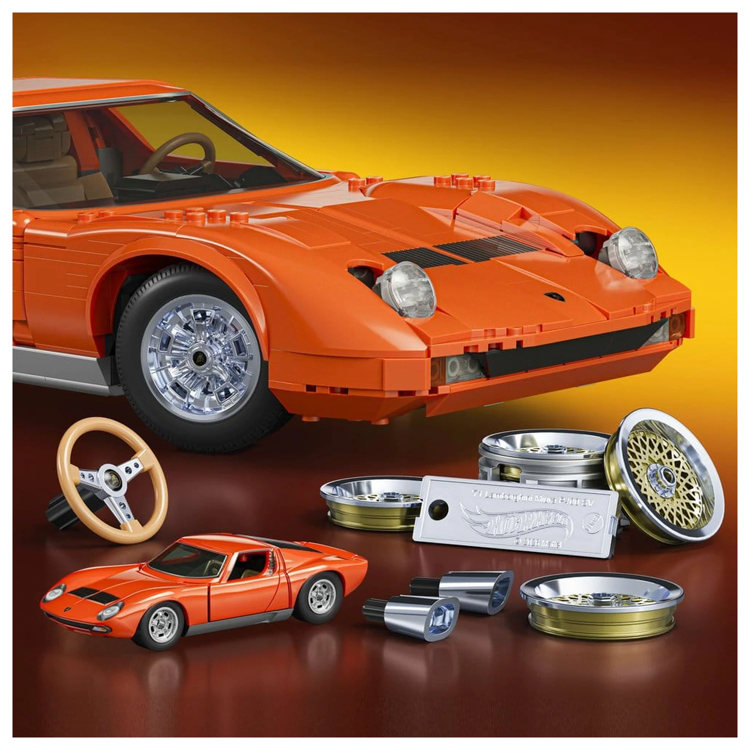 Hot Wheels Mattel Brick Shop 1/12 Lamborghini Miura P400 SV építőkészlet  termékfotó