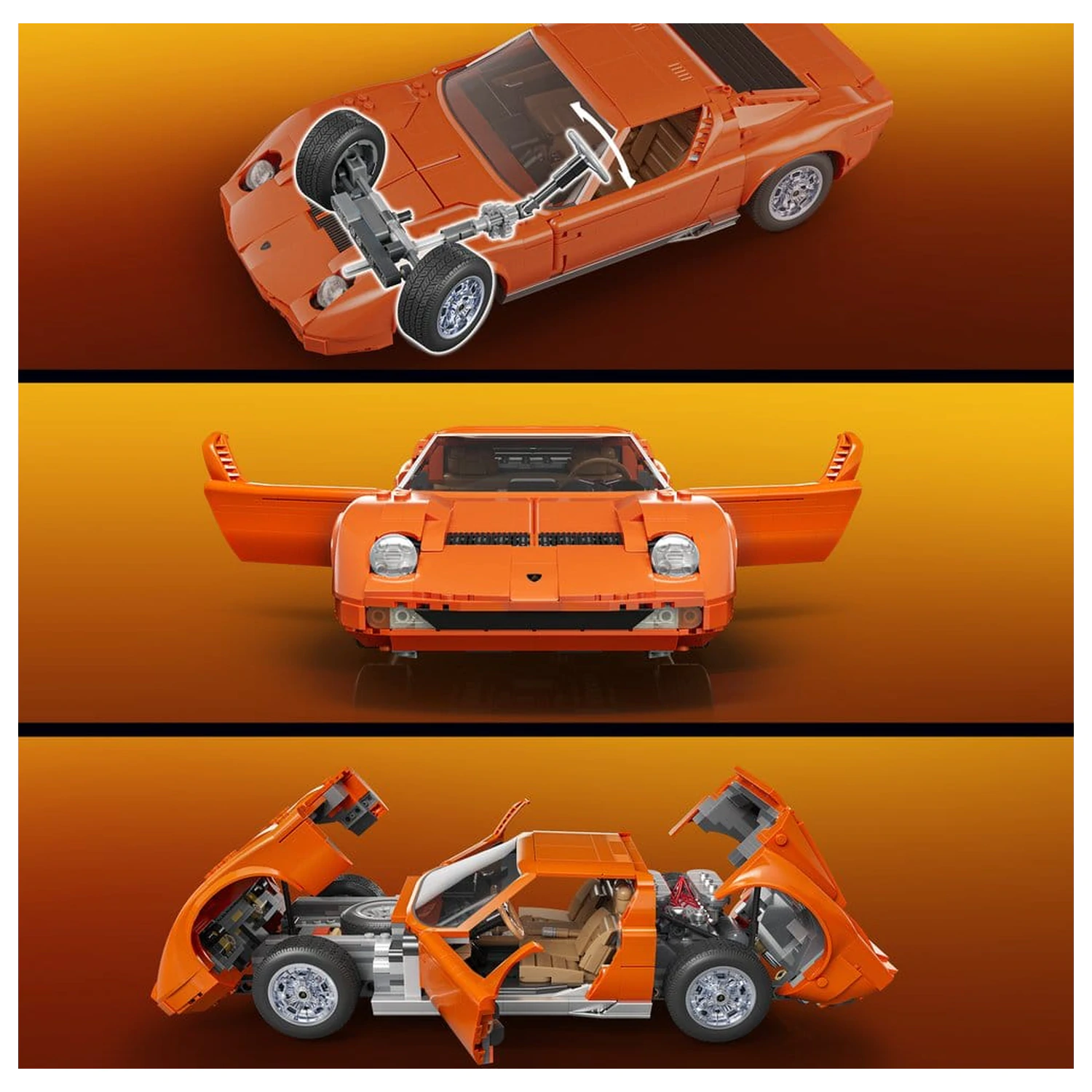 Hot Wheels Mattel Brick Shop 1/12 Lamborghini Miura P400 SV építőkészlet  termékfotó