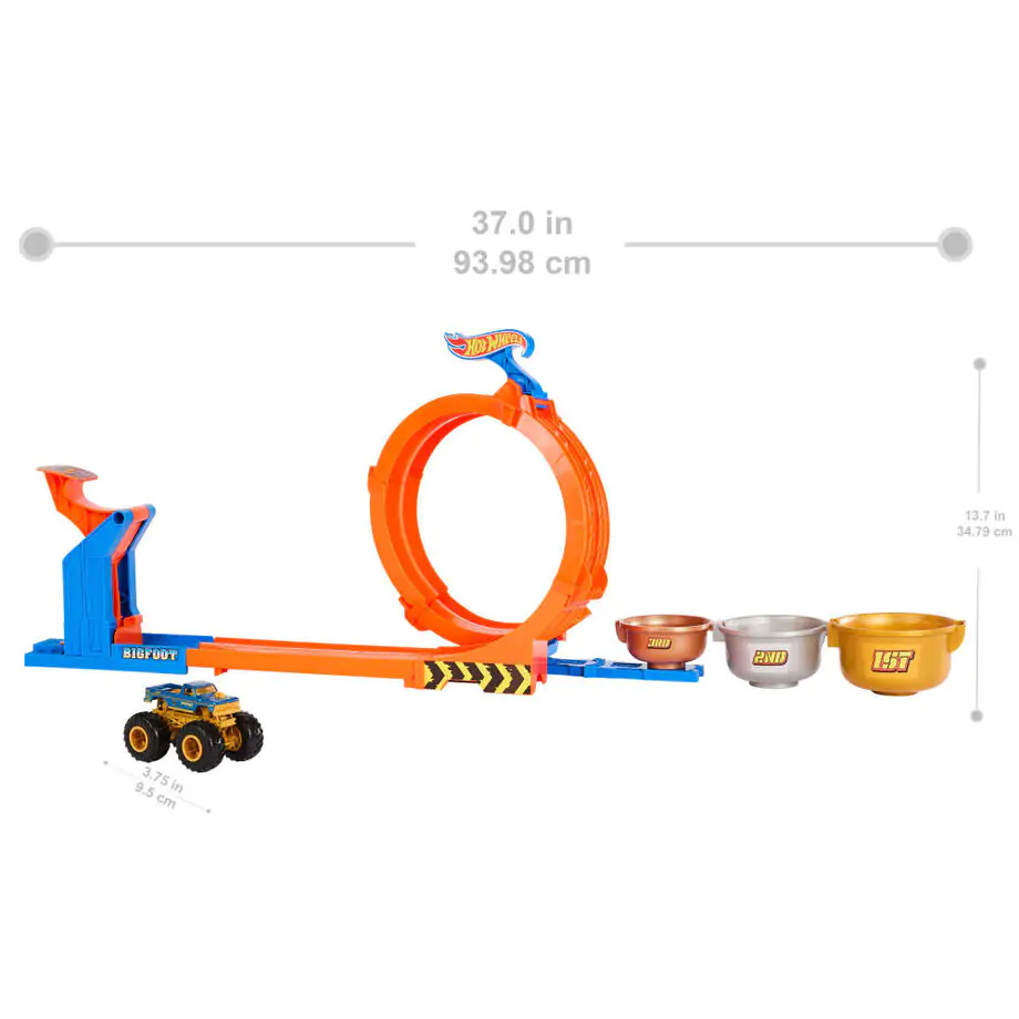 Hot Wheels Monster Trucks Loop and Flip Trophy Challenge játékszett termékfotó