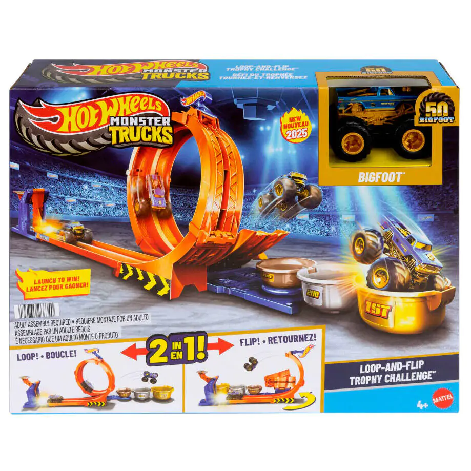 Hot Wheels Monster Trucks Loop and Flip Trophy Challenge játékszett termékfotó