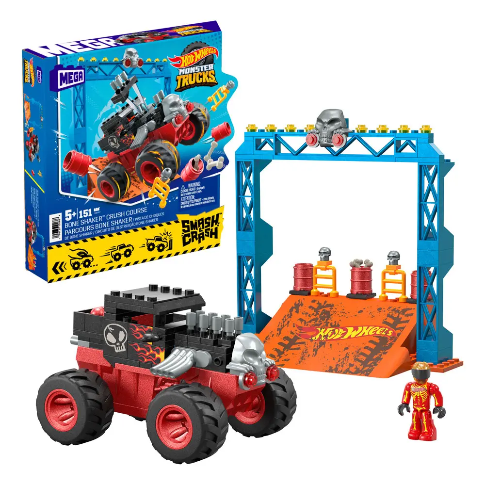 Hot Wheels Monster Trucks Mega Construx Construction Set Bone Shaker Crush Course termékfotó