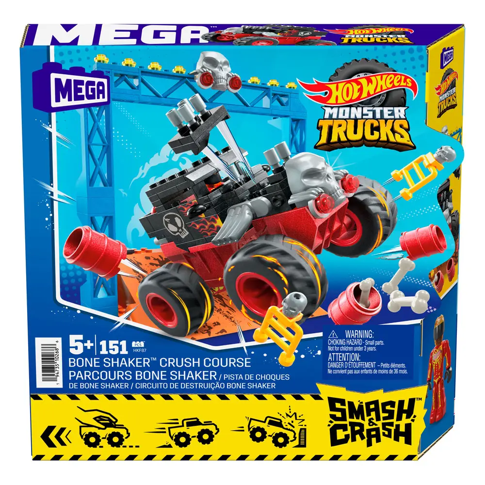 Hot Wheels Monster Trucks Mega Construx Construction Set Bone Shaker Crush Course termékfotó