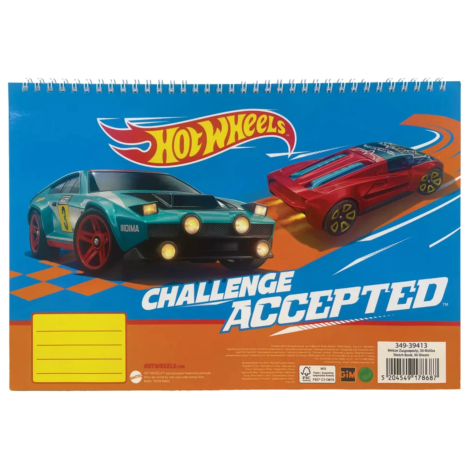 Hot Wheels Runner A/4 spirál vázlatfüzet, 30 lapos termékfotó