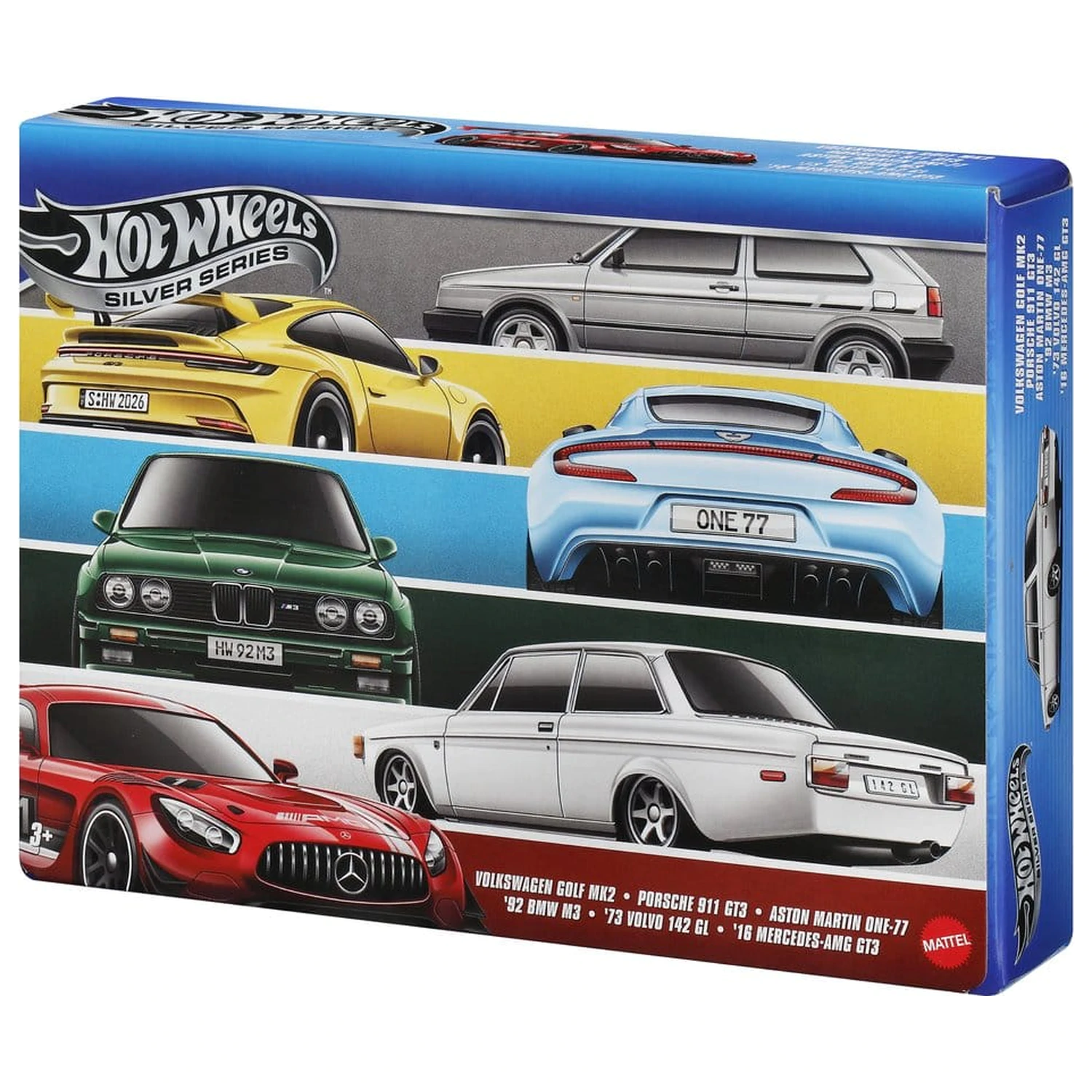 Hot Wheels Silver Series Die-Cast 1/64 Euro Style 6 db-os jármű csomag termékfotó