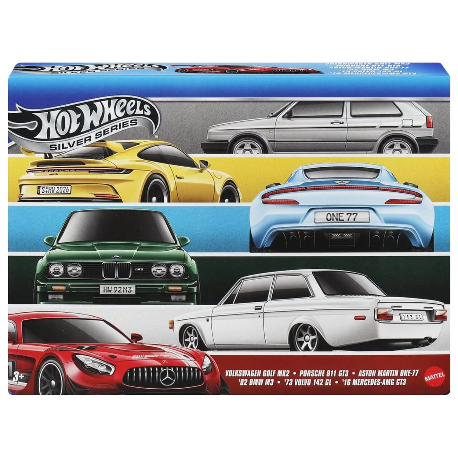 Hot Wheels Silver Series Die-Cast 1/64 Euro Style 6 db-os jármű csomag termékfotó