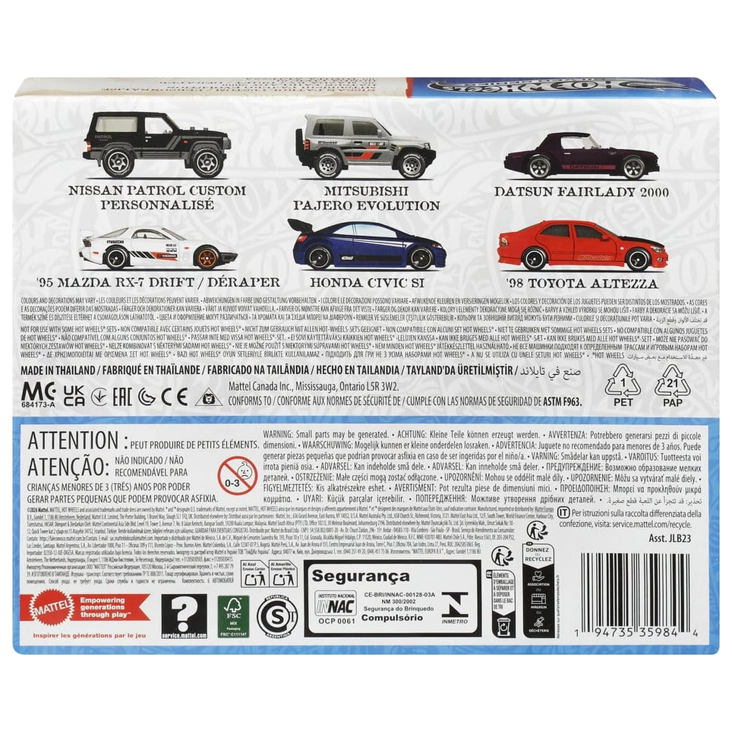 Hot Wheels Silver Series Die-Cast 1/64 Streets of Japan 6 db-os jármű csomag termékfotó