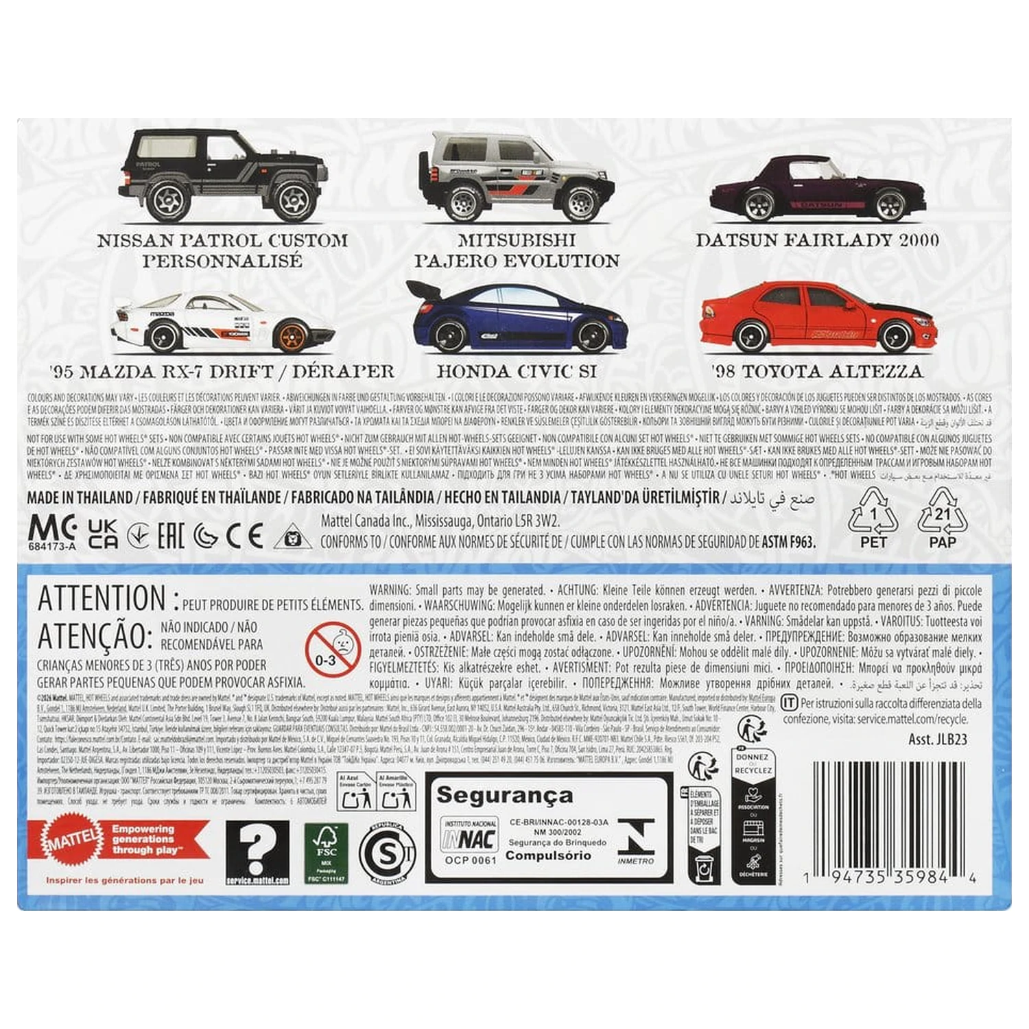 Hot Wheels Silver Series Die-Cast 1/64 Streets of Japan 6 db-os jármű csomag termékfotó