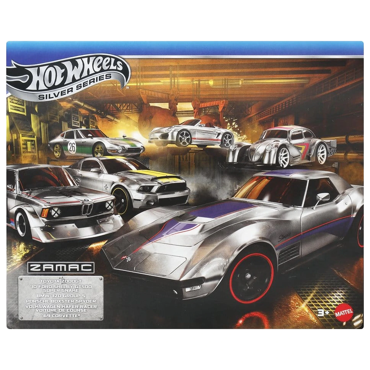 Hot Wheels Silver Series Die-Cast 1/64 ZAMAC 6 db-os jármű csomag termékfotó