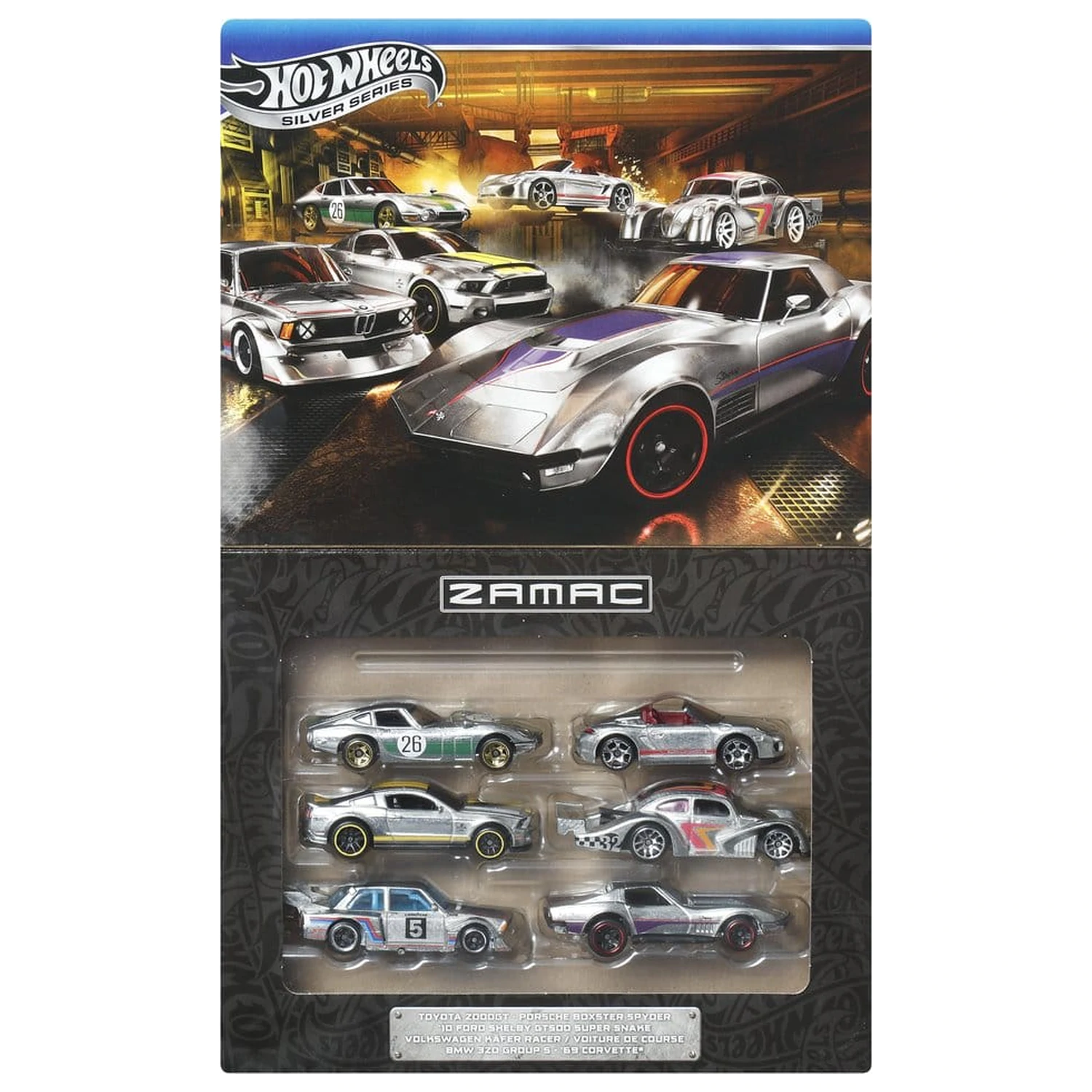 Hot Wheels Silver Series Die-Cast 1/64 ZAMAC 6 db-os jármű csomag termékfotó